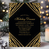 Black Gold Geometric Abstrakt Lines Einladung