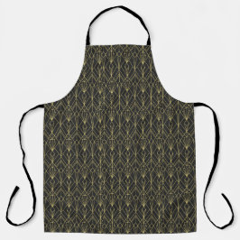 Black gold geometric art deco vintage pattern schürze