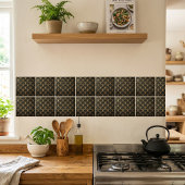 Black Gold Geometric Fan Art Deco Tile Fliese