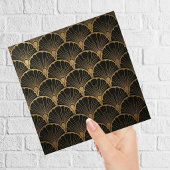 Black Gold Geometric Fan Art Deco Tile Fliese