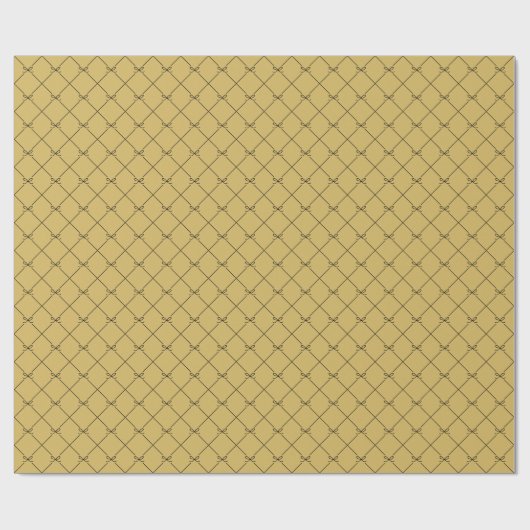 Black Gold Geometric Simple Bow Pattern Geschenkpapier (Flach)