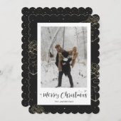 Black Gold-Geschenk Foto Weihnachtskarte Feiertagskarte (Vorne/Hinten)