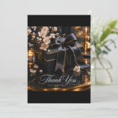 Black Gold Geschenkbox Karte | Firmen Danke (Stehend Vorderseite)