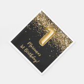 Black Gold Girl 1. Geburtstag Party Serviette (Ecke)