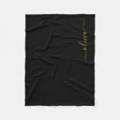 Black Gold Girl Monogram Name Modern Fleecedecke (Vorderseite)