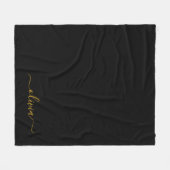 Black Gold Girl Script Monogram Name Modern Fleecedecke (Vorderseite (Horizontal))