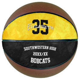 black gold girls team spirit commemorative basketball