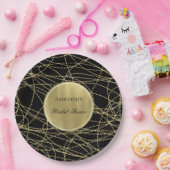 Black Gold Glam Abstraktes Brautparty Pappteller (Party)