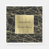 Black Gold Glam Abstraktes Brautparty Serviette (Vorderseite)