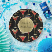 Black Gold Glam Drinks Brautparty Pappteller (Party)