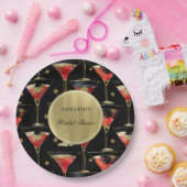 Black Gold Glam Drinks Brautparty Pappteller (Party)