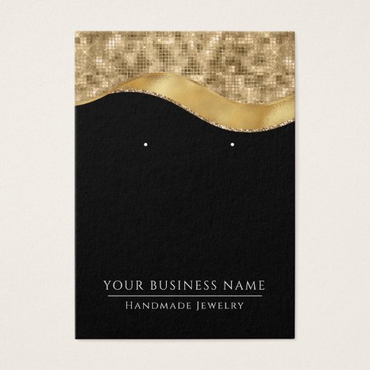 Black Gold Glam Earring Display Cards (Vorderseite)