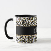 Black Gold Glaopard Leopard Print Personalisiert Tasse (Links)
