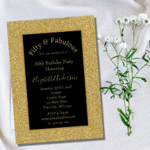Black Gold Glitter 50 Fantastische Geburtstagseinl