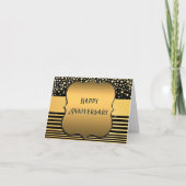 Black Gold Glitter Anniversary Card Karte (Vorderseite)