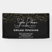 Black & Gold Glitter Salon Grand Opening Banner (Horizontal)