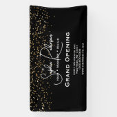 Black & Gold Glitter Salon Grand Opening Banner (Vertikal)