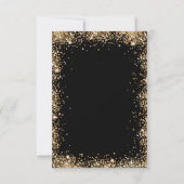 Black Gold Glitter Script 40th Birthday Dinner Einladung (Rückseite)