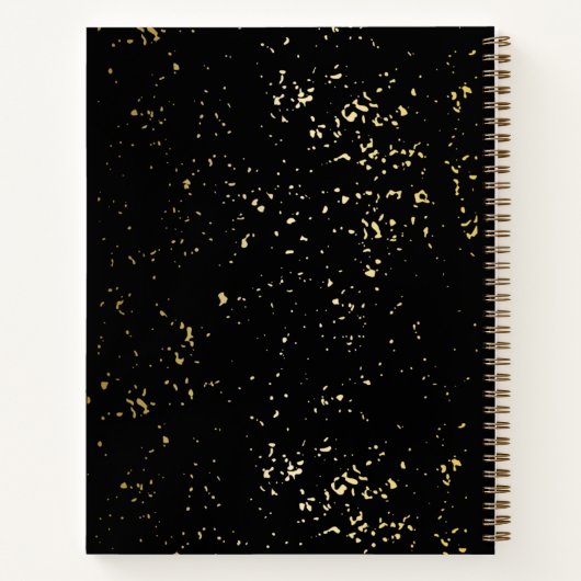 Black & Gold Glittery Bäckerei Backhilfsmittel Notizblock (Rückseite)