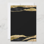 Black Gold Glitzer 100. Geburtstagsparty Einladung (Rückseite)