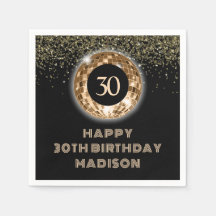 Black Gold Glitzer 30. Geburtstagsfeier