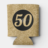 Black & Gold Glitzer 50 Fünfzig Jahre 50. Geburtst Dosenkühler (Rückseite)