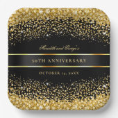 Black Gold Glitzer 50 Jahre alt Pappteller (Vorderseite)