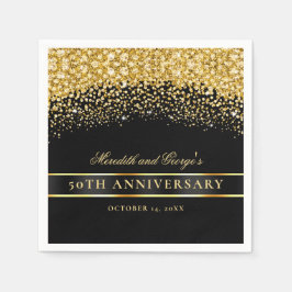 Black Gold Glitzer 50 Jahre alt Serviette