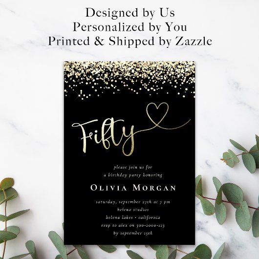 Black Gold Glitzer 50 Skript 50. Einladung