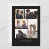 Black Gold Glitzer 5-Foto-Save the Date-Karte Save The Date (Rückseite)