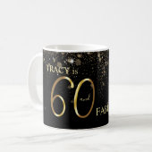 Black Gold Glitzer 60. Geburtstag Kaffeetasse (Vorderseite Links)