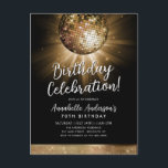 Black Gold Glitzer 70er Party Diskothek Ball Gebur Postkarte<br><div class="desc">Moderne Glam Black Gold Glitzer Sparkle 70er Party Disco</div>