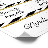 Black Gold Glitzer Abschluss Candy Bar Signs 2 Poster (Ecke)