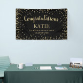 Black Gold Glitzer Abschluss Glückwunsch Banner (Messeveranstaltung)