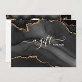 Black Gold Glitzer Agate Business Geschenkgutschei (Vorne/Hinten)