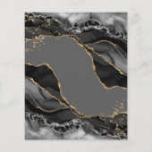 Black Gold Glitzer Agate Hochzeitseinladung (Rückseite)
