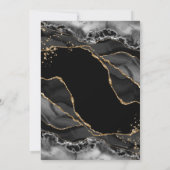 Black Gold Glitzer Agate Hochzeitseinladung Einladung (Rückseite)