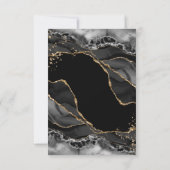 Black Gold Glitzer Agate Stone Wedding RSVP Card Karte (Rückseite)