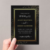 Black Gold Glitzer Akronylic Wedding Einladung (Insitu (Handheld))