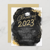 Black Gold Glitzer Alkohol Tinte Abschluss (Vorne/Hinten)