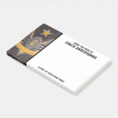 Black Gold Glitzer American Football Coach Vathers Post-it Klebezettel (angewinkelt)