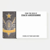 Black Gold Glitzer American Football Coach Vathers Post-it Klebezettel (Vorderseite)
