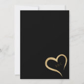 Black & Gold Glitzer Art Deco Hochzeit Einladung (Rückseite)