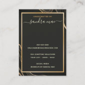 Black Gold Glitzer Art Juwelier Display Card Visitenkarte (Rückseite)
