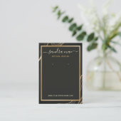 Black Gold Glitzer Art Juwelier Display Card Visitenkarte (Stehend Vorderseite)