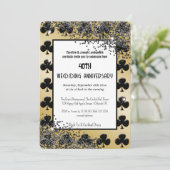 Black Gold Glitzer As of Clubs Einladung (Stehend Vorderseite)