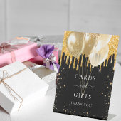 Black Gold Glitzer Ballons Karten Geschenke Sockelschild