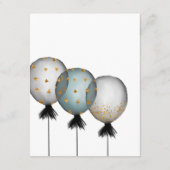 Black & Gold Glitzer Balloon - Hochzeitsgast Detai Begleitkarte (Rückseite)