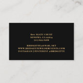 Black Gold Glitzer Barber's Pole Barber Visitenkarte (Rückseite)