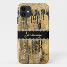 Black Gold Glitzer Bling Diamant Name